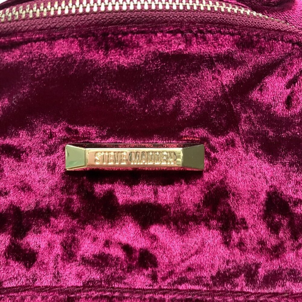 Steve Madden Purple Crushed Velvet Backpack - Picture 2 of 6